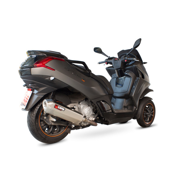 Scorpion Exhaust Peugeot Metropolis 400 2013 - 2017 Serket Parallel Slip-on Brushed Stainless Steel Sleeve